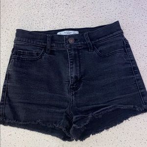 black jean shorts